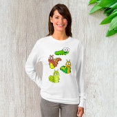 Cartoon Caterpillar Characters Adorable Insects T-Shirt