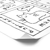 Cartoon Cats Different Languages Glossy Poster (Ecke)