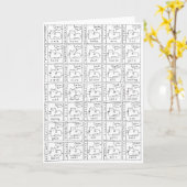 Cartoon Cats Different Various Languages Meow Karte (Gelbe Blume)