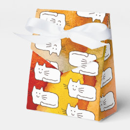 Cartoon Cats Doodle Line Drawing Favor Boxes Geschenkschachtel