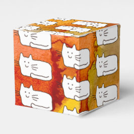 Cartoon Cats Doodle Line Drawing Favor Boxes Geschenkschachtel