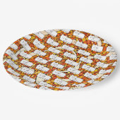 Cartoon Cats Doodle Line Drawing Pappteller (Schrägansicht)