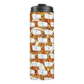 Cartoon Cats Doodle Line Drawing Thermosbecher (Vorderseite)