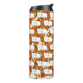 Cartoon Cats Doodle Line Drawing Thermosbecher (Nach links gedreht)