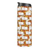 Cartoon Cats Doodle Line Drawing Thermosbecher (Nach rechts gedreht)