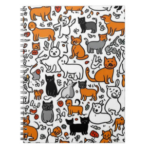 Cartoon Cats & Doodles Notebook Notizblock