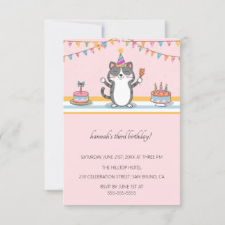 Cartoon Cats Kids's Purr-fect Geburtstagspartei Einladung