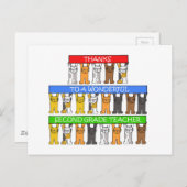 Cartoon Cats: Lehrer der zweiten Klasse Postkarte (Vorne/Hinten)