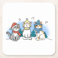 Cartoon Cats Singen Weihnachtslieder