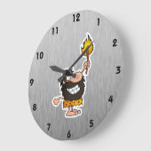 Cartoon Caveman; Metallaussehen Große Wanduhr (Winkel)