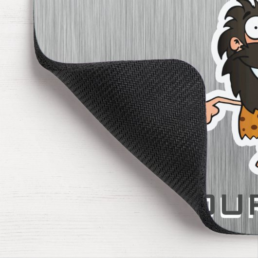 Cartoon Caveman; Metallaussehen Mousepad (Ecke)