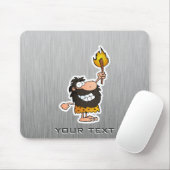 Cartoon Caveman; Metallaussehen Mousepad (Mit Mouse)