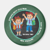 Cartoon Chalkboard Lehrer Danke Magnet (Vorne)