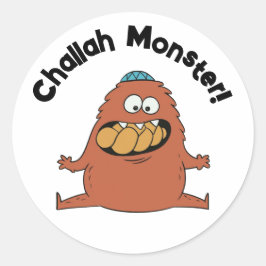 Cartoon Challah Monster Shabbat Sticker