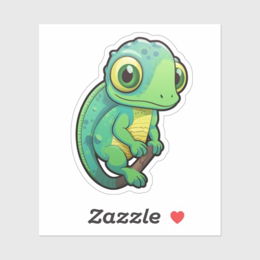 Cartoon Chameleon Aufkleber (Blatt)