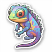 Cartoon Chameleon Aufkleber (Vorderseite)