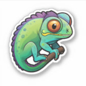 Cartoon Chameleon Aufkleber (Vorderseite)
