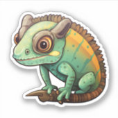 Cartoon Chameleon Aufkleber (Vorderseite)