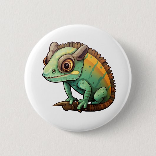 Cartoon Chameleon Button (Vorderseite)