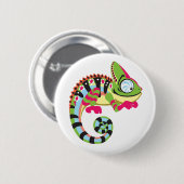 Cartoon Chameleon Button (Vorne & Hinten)