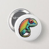 Cartoon Chameleon Button (Vorne & Hinten)