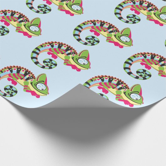 Cartoon Chameleon Geschenkpapier (Ecke)