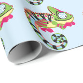 Cartoon Chameleon Geschenkpapier (Rolleneckpunkt)