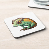 Cartoon Chameleon Getränkeuntersetzer (Linke Seite)