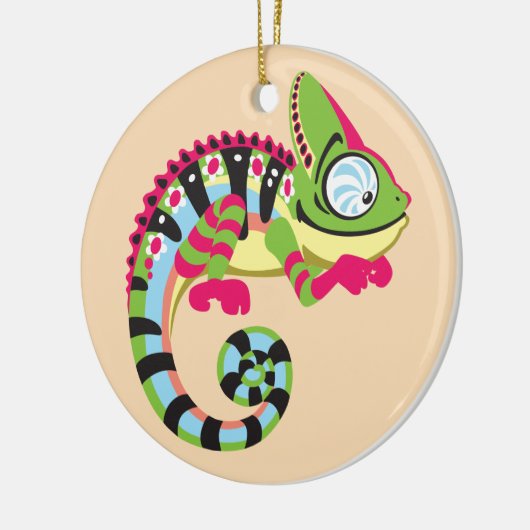 Cartoon Chameleon Keramikornament (Links)