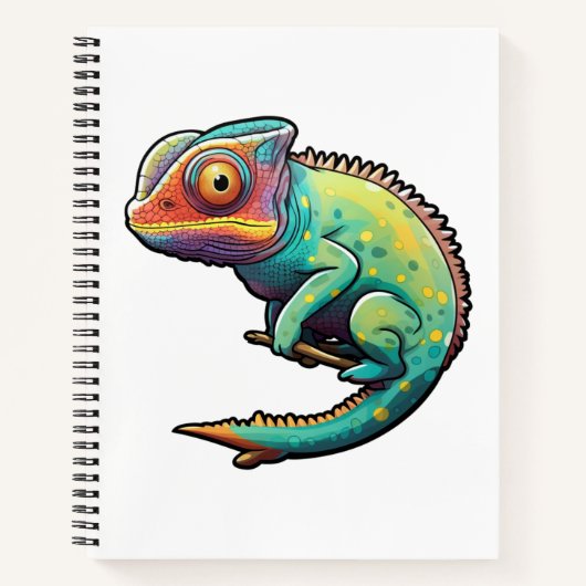 Cartoon Chameleon Notizblock (Vorderseite)