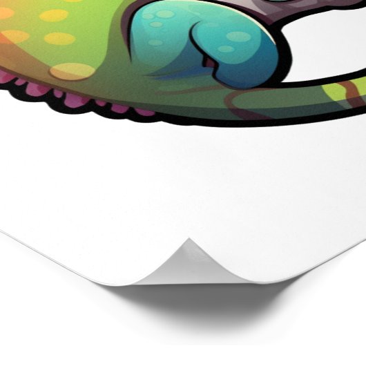 Cartoon Chameleon Poster (Ecke)