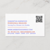 Cartoon Chaos Design, Beruflicher Organisator Visitenkarte (Rückseite)