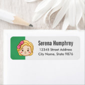 Cartoon Character Blonde Girl on Emerald Green (Insitu)