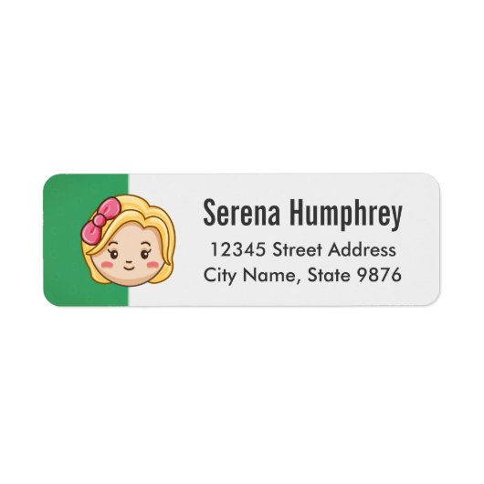 Cartoon Character Blonde Girl on Emerald Green (Vorne)
