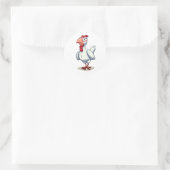 Cartoon Character Chicken Runder Aufkleber (Tasche)