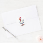 Cartoon Character Chicken Runder Aufkleber (Umschlag)