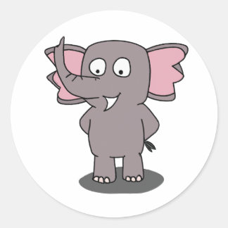 Cartoon Character Elephant Runder Aufkleber