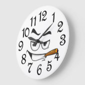 Cartoon Character Face Große Wanduhr (Winkel)