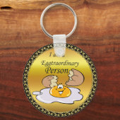 cartoon character fried egg with big smile schlüsselanhänger (Vorderseite)