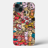 Cartoon Character Hand Drass Muster Kids Case-Mate iPhone Hülle (Rückseite)