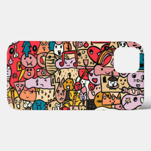 Cartoon Character Hand Drass Muster Kids Case-Mate iPhone Hülle