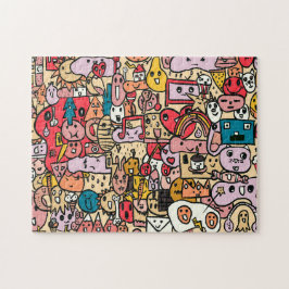 Cartoon Character Hand Drass Muster Kids Puzzle