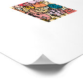 Cartoon Character Hand Drass Muster Poster (Ecke)