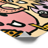 Cartoon Character Hand Drass Muster Poster (Ecke)