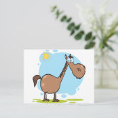 Cartoon Character Horse Postkarte (Stehend Vorderseite)