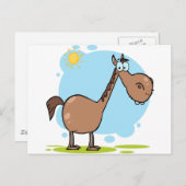 Cartoon Character Horse Postkarte (Vorne/Hinten)