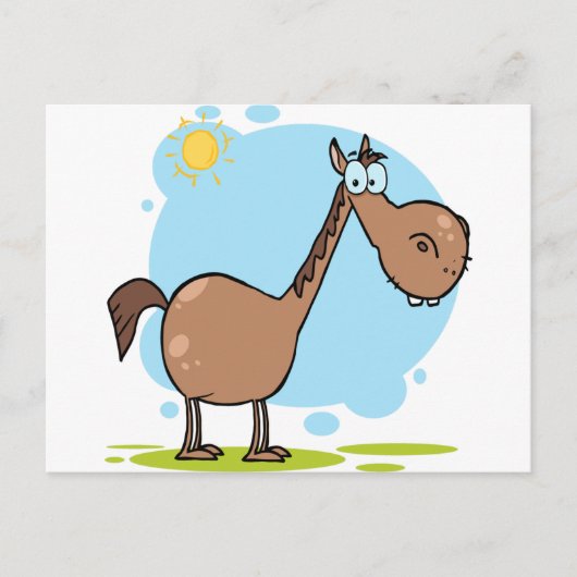 Cartoon Character Horse Postkarte (Vorderseite)