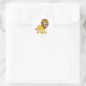 Cartoon Character Lion Runder Aufkleber (Tasche)