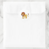 Cartoon Character Lion Runder Aufkleber (Tasche)