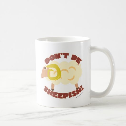 Cartoon Character niedlich Fun Sheepish Sheep Lamb Kaffeetasse (Rechts)